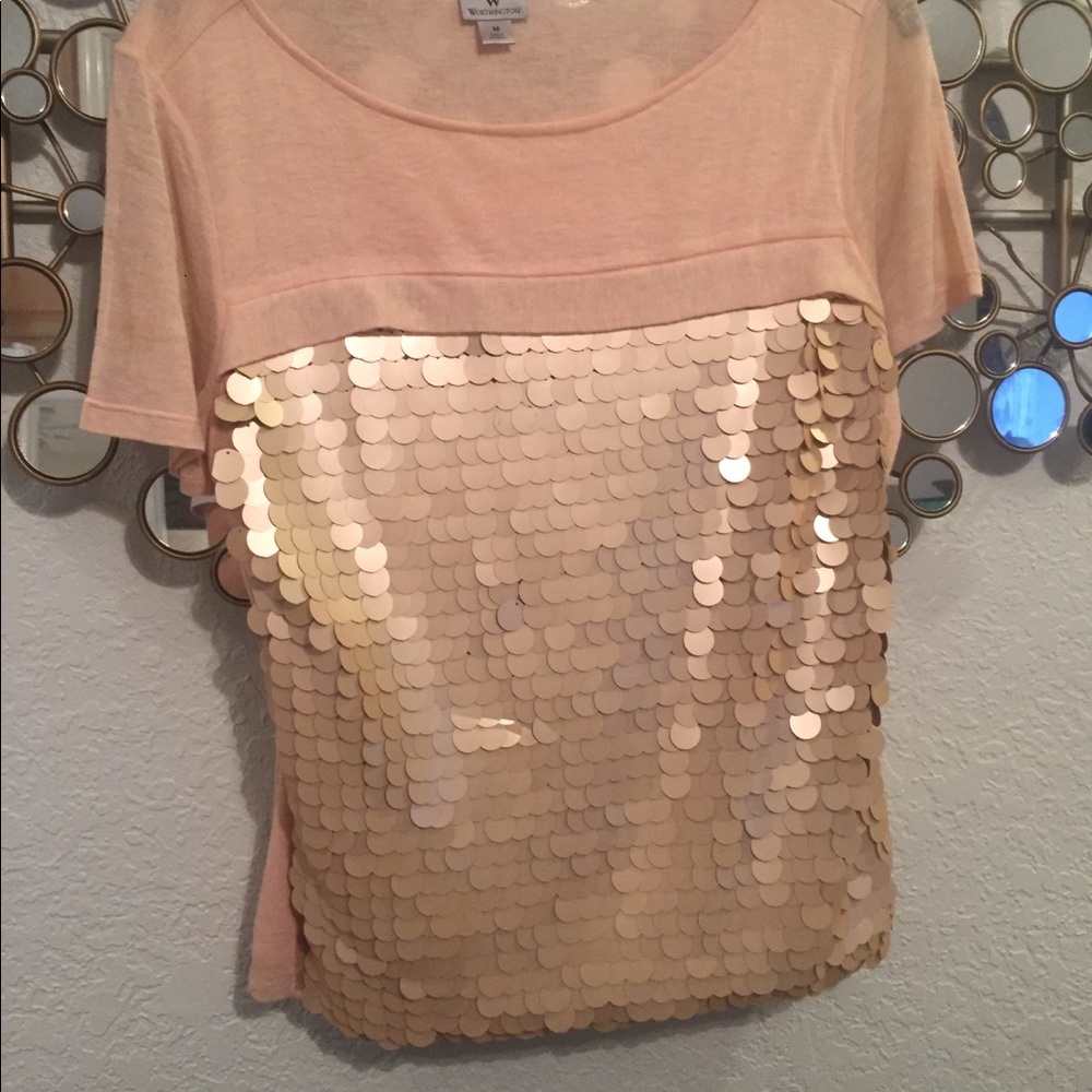 Large Sequined Plush Pink Top